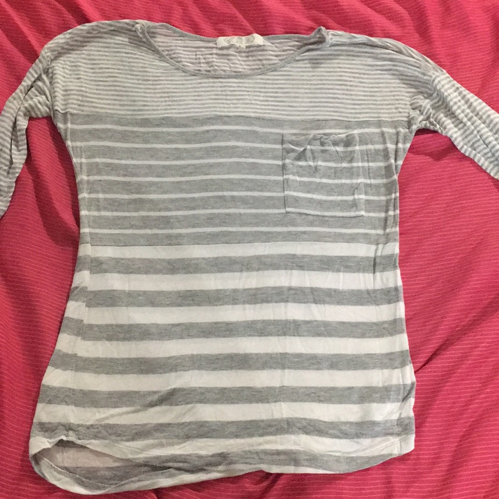 Striped Half Long-sleeve Top